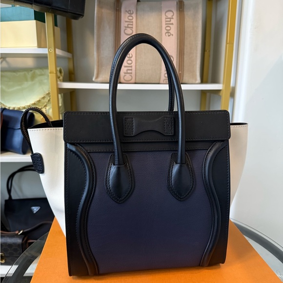 Celine Black, Purple, and White Satchel - Picture 4 of 8